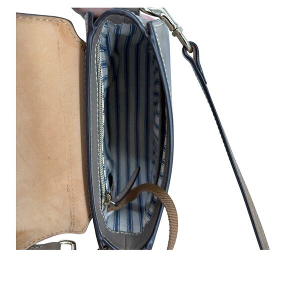 Dooney & Bourke Saddle Bag Crossbody Beige Leather Old Money Equestrian - Picture 7 of 16